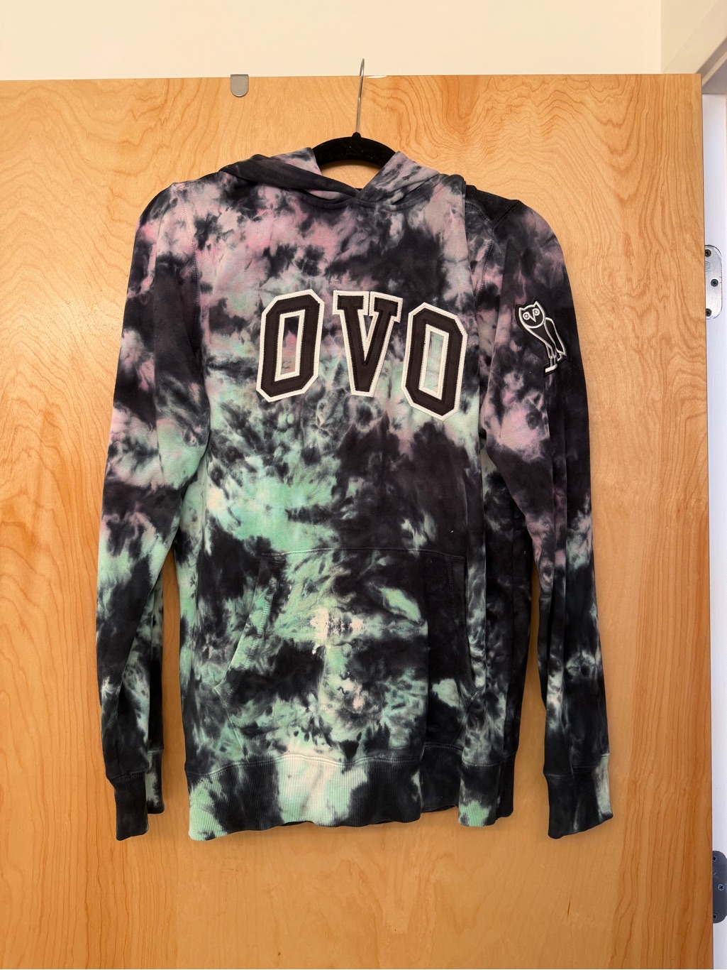 Ovo Tie-Dye Hoodie In Black, Purple & Mint